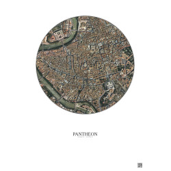 Affiche Pantheon – Poster vue satellite 1km Couleur | Gravura – Fond clair