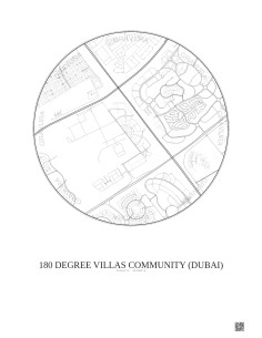 180 Degree Villas Community City Map Poster 2.5km | Gravura – Light background