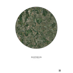 Affiche Pantheon – Poster vue satellite 5km Couleur | Gravura – Fond clair