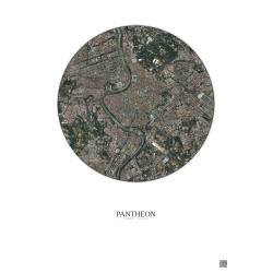 Affiche Pantheon – Poster vue satellite 2.5km Couleur | Gravura – Fond clair