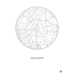 Affiche Addis Ababa – Poster carte de ville 2.5km | Gravura – Fond clair
