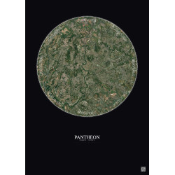 Affiche Pantheon – Poster vue satellite 10km Couleur | Gravura – Fond foncé
