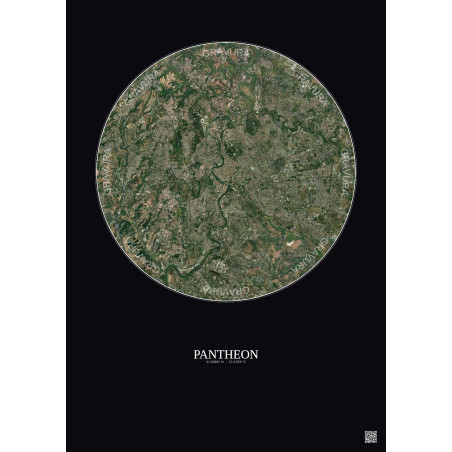 Affiche Pantheon – Poster vue satellite 10km Couleur | Gravura – Fond foncé