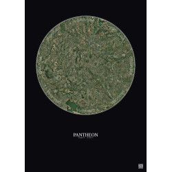 Affiche Pantheon – Poster vue satellite 20km Couleur | Gravura – Fond foncé
