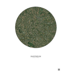Affiche Pantheon – Poster vue satellite 20km Couleur | Gravura – Fond clair