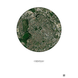 Affiche Chisinau – Poster vue satellite 2.5km Couleur | Gravura – Fond clair