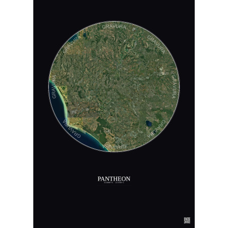 Affiche Pantheon – Poster vue satellite 30km Couleur | Gravura – Fond foncé