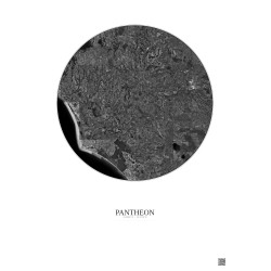 Affiche Pantheon – Poster vue satellite 30km N&B | Gravura – Fond clair