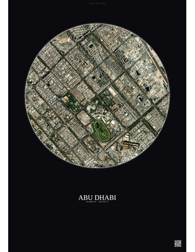 Abu Dhabi Satellite View Poster 2.5km Color | Gravura – Dark background