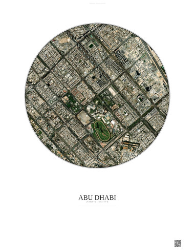 Abu Dhabi Satellite View Poster 2.5km Color | Gravura – Light background