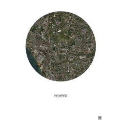 Affiche Pompeii – Poster vue satellite 2.5km Couleur | Gravura – Fond clair