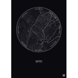 Affiche Quito – Poster carte de ville 2.5km | Gravura – Fond foncé