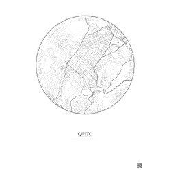Affiche Quito – Poster carte de ville 2.5km | Gravura – Fond clair