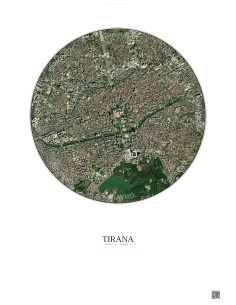 Tirana Satellite View Poster 2.5km Color | Gravura – Light background