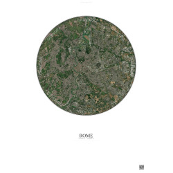 Affiche Rome – Poster vue satellite 10km Couleur | Gravura – Fond clair