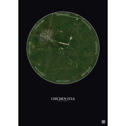 Affiche Chichen Itza – Poster vue satellite 5km Couleur | Gravura – Fond foncé