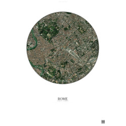 Affiche Rome – Poster vue satellite 2.5km Couleur | Gravura – Fond clair