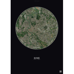 Affiche Rome – Poster vue satellite 6km Couleur | Gravura – Fond foncé
