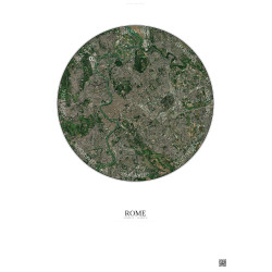 Affiche Rome – Poster vue satellite 6km Couleur | Gravura – Fond clair