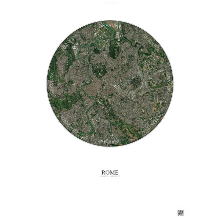 Affiche Rome – Poster vue satellite 6km Couleur | Gravura – Fond clair