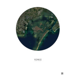 Affiche Venice – Poster vue satellite 10km Couleur | Gravura – Fond clair