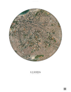 Luanda Satellite View Poster 2.5km Color | Gravura – Light background