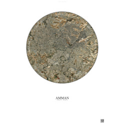 Affiche Amman – Poster vue satellite 10km Couleur | Gravura – Fond clair