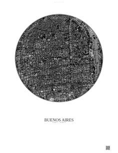 Buenos Aires Satellite View Poster 2.5km B&W | Gravura – Light background