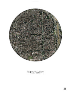 Buenos Aires Satellite View Poster 2.5km Color | Gravura – Light background