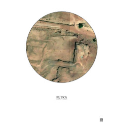 Affiche Petra – Poster vue satellite 0.1km Couleur | Gravura – Fond clair