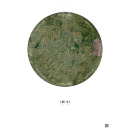 Affiche Abuja – Poster vue satellite 10km Couleur | Gravura – Fond clair