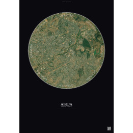 Affiche Abuja – Poster vue satellite 6km Couleur | Gravura – Fond foncé