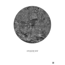 Affiche Angkor Wat – Poster vue satellite 20km N&B | Gravura – Fond clair