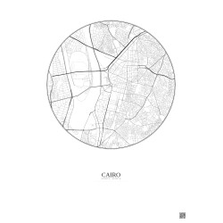 Affiche Cairo – Poster carte de ville 2.5km | Gravura – Fond clair