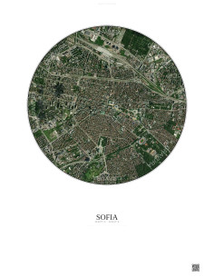Affiche Sofia – Poster vue satellite 2.5km Couleur | Gravura – Fond clair