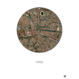 Affiche Cusco – Poster vue satellite 1km Couleur | Gravura – Fond clair