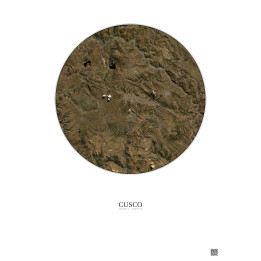 Affiche Cusco – Poster vue satellite 30km Couleur | Gravura – Fond clair