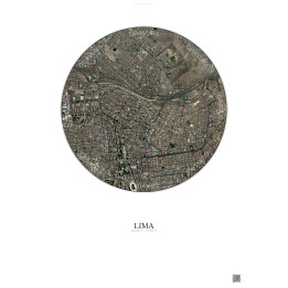 Affiche Lima – Poster vue satellite 2.5km Couleur | Gravura – Fond clair