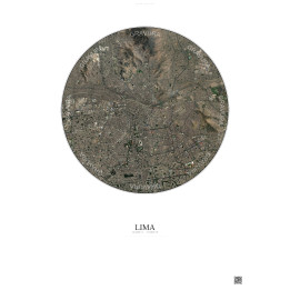 Affiche Lima – Poster vue satellite 6km Couleur | Gravura – Fond clair