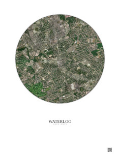 Waterloo Satellite View Poster 2.5km Color | Gravura – Light background