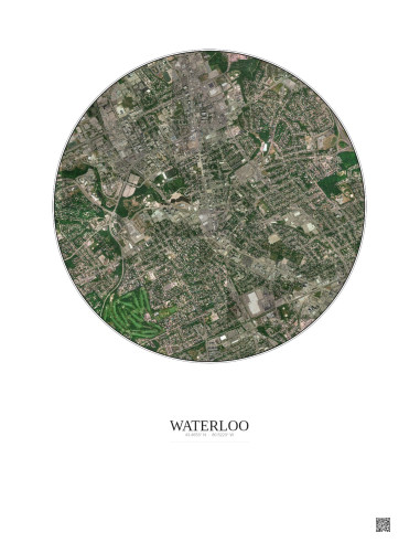 Affiche Waterloo – Poster vue satellite 2.5km Couleur | Gravura – Fond clair