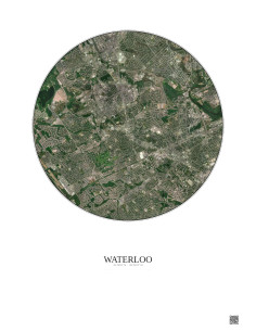 Waterloo Satellite View Poster 5km Color | Gravura – Light background