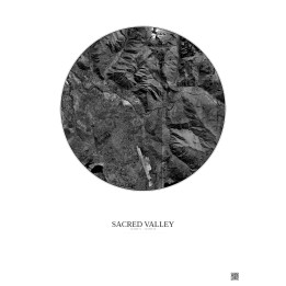 Affiche Sacred Valley – Poster vue satellite 10km N&B | Gravura – Fond clair
