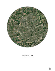 Waterloo Satellite View Poster 10km Color | Gravura – Light background