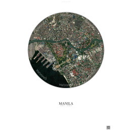 Affiche Manila – Poster vue satellite 2.5km Couleur | Gravura – Fond clair