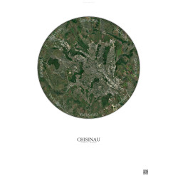 Affiche Chisinau – Poster vue satellite 10km Couleur | Gravura – Fond clair