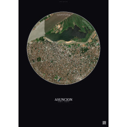 Affiche Asuncion – Poster vue satellite 2.5km Couleur | Gravura – Fond foncé