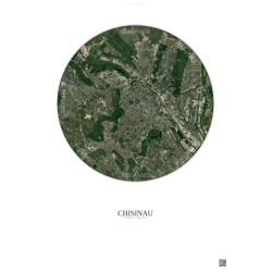Affiche Chisinau – Poster vue satellite 6km Couleur | Gravura – Fond clair