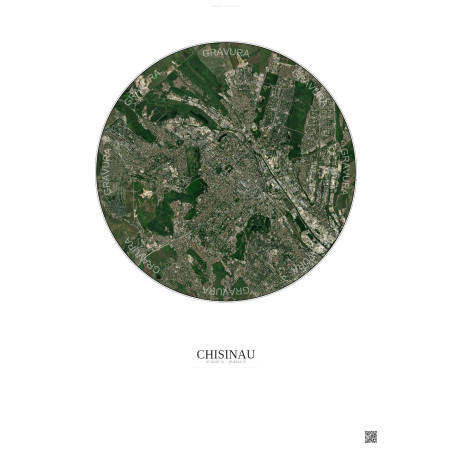 Affiche Chisinau – Poster vue satellite 6km Couleur | Gravura – Fond clair