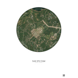 Affiche Nay Pyi Taw – Poster vue satellite 2.5km Couleur | Gravura – Fond clair